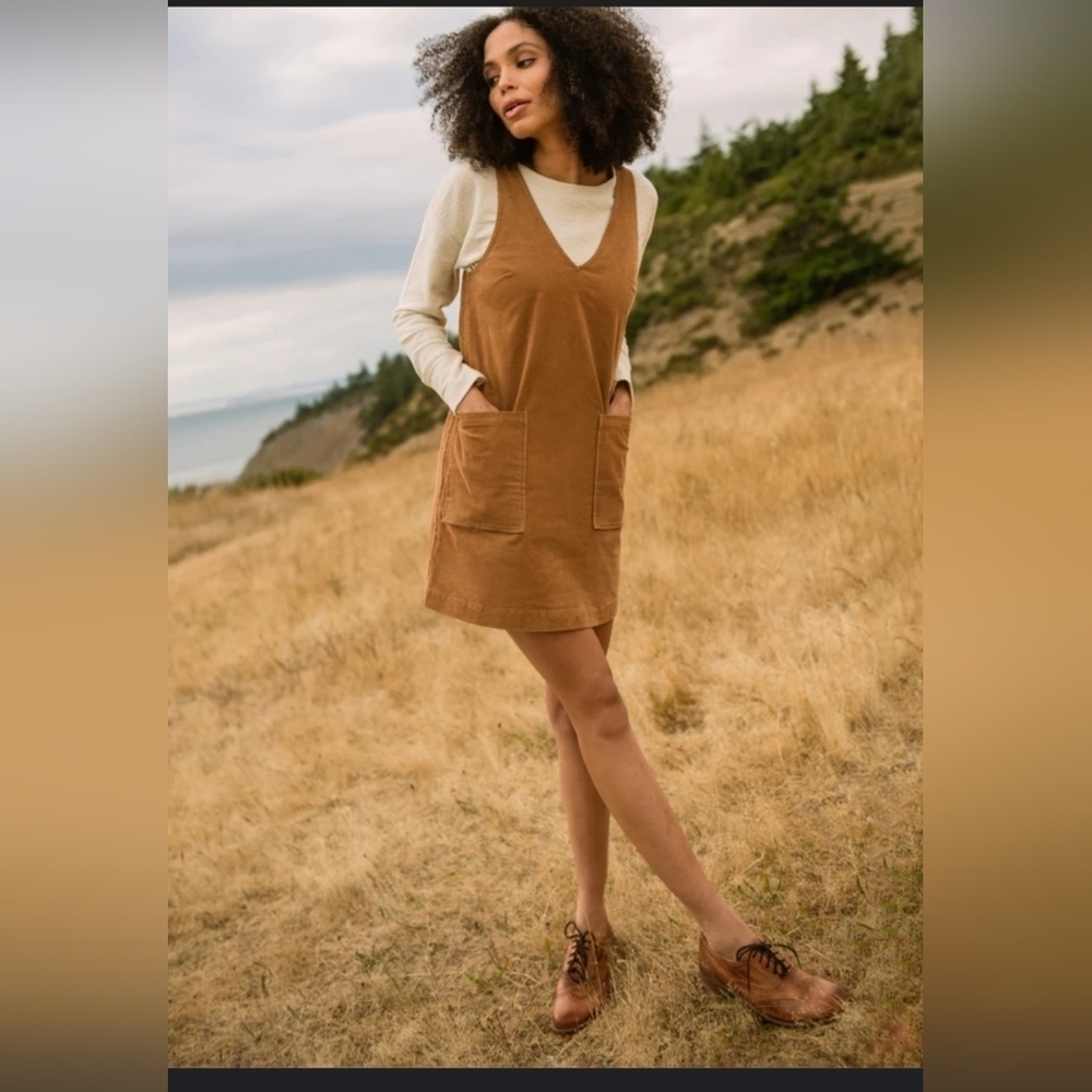 Forever 21 Tan Sleeveless Mini Dress Corduroy